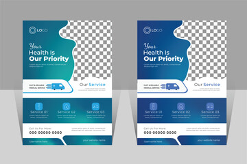 Medical flyer Clean and Minimal vector illustration design a4 template