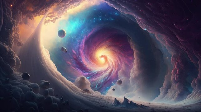 Celestial Dreams, nova, space clouds, formations, watercolor, generative AI