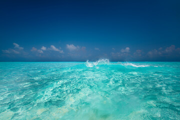 Beautiful glowing ocean in Maldive Island