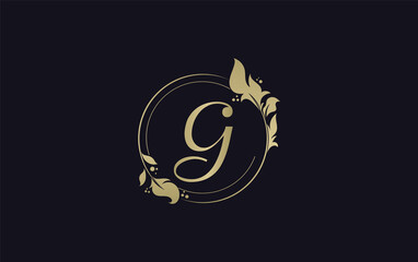 Golden leaf and circle logo design. Golden beauty logo and business symbol design