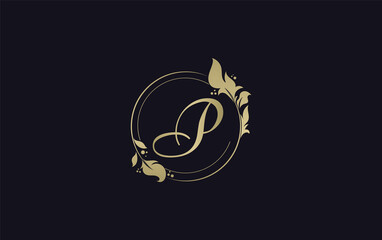 Golden leaf and circle logo design. Golden beauty logo and business symbol design