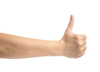 isolated hand thumb up  on transparent background