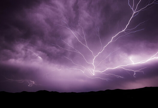 Lightning Strikes on a windy Texas night - Powered by Adobe