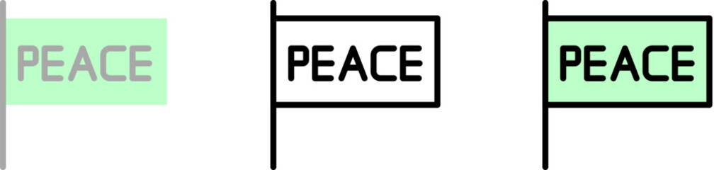 Flag, peace vector icon in different styles. Line, color, filled outline