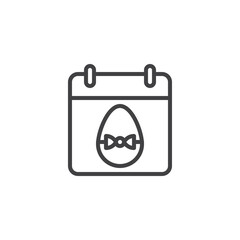 Happy easter day calendar line icon