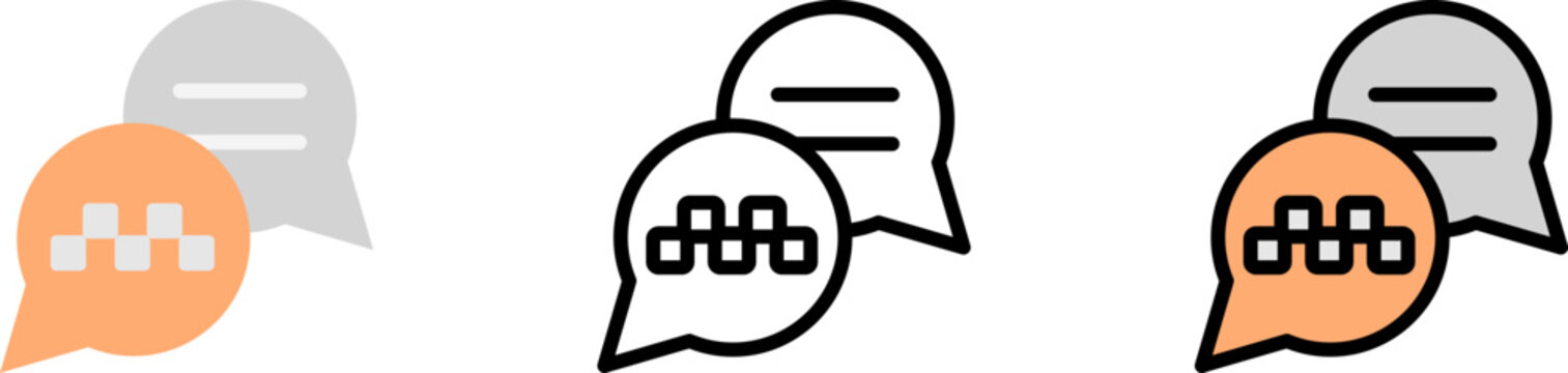 Conversation vector icon in different styles. Line, color, filled outline