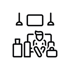 Fototapeta premium Black line icon for guest