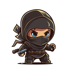 Cute cartoon ninja illustration logo © Marek49