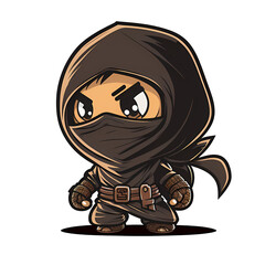Cute cartoon ninja illustration logo © Marek49