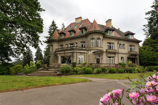 Pittock Mansion in Portland, Oregon, French Renaissance-style château. Now museum and open to public