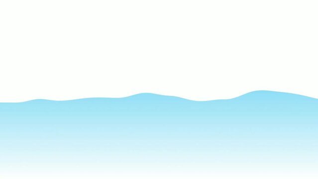 水色のシンプルな波打つアニメーション