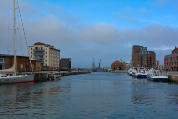 Naklejka premium Harbor in the city of Wismar, Germany