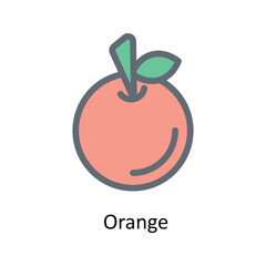 Orange Vector Fill Outline Icons. Simple stock illustration stock