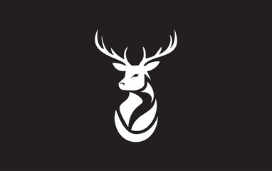 Deer logo. Unique Deer head logo and deer animal art design vector