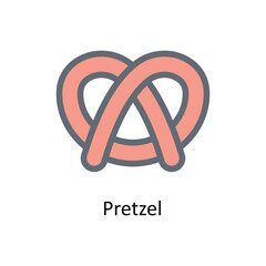 Pretzel Vector Fill Outline Icons. Simple stock illustration stock