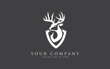 Deer logo. Unique Deer head logo and deer animal art design vector