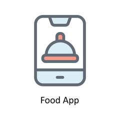 Food App Vector Fill Outline Icons. Simple stock illustration stock