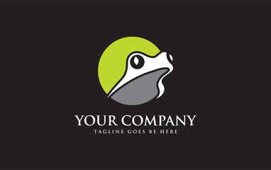 Frog art logo design in white and black background