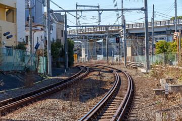 カーブした線路