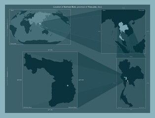Suphan Buri, Thailand. Described location diagram