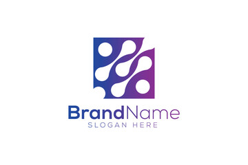 Minimal tech icon logo design template