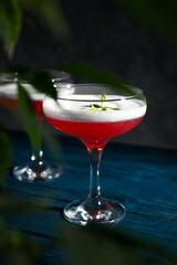 Concept of delicious cocktail, tasty Cosmopolitan cocktail