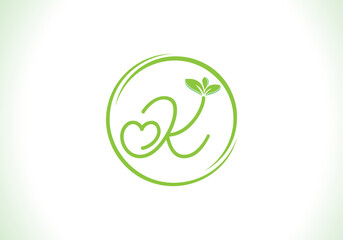 Nutrition logo and green healthy love leaf symbol with love font logo design. Heart sign leaf nature logo. Green eco letters logo
