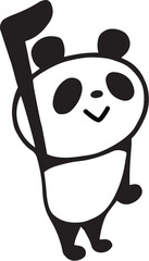 かわいいシンプルパンダ　敬礼ポーズ