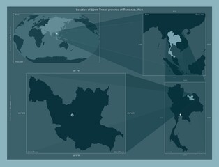 Udon Thani, Thailand. Described location diagram