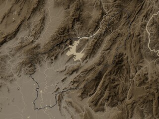 Uttaradit, Thailand. Sepia. No legend