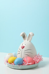 Concept of saving money for easter holidays, space for text