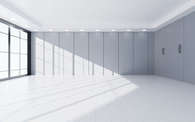 White empty room, 3d rendering.