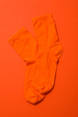 Concept of clothes for legs - socks, top view