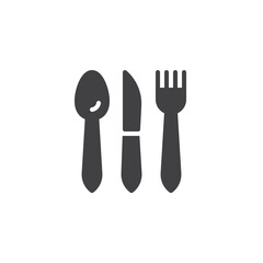 Fork knife and spoon vector icon