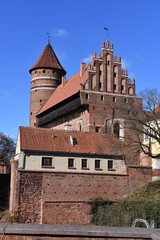 Fototapeta na wymiar Zamek Kapituły Warmińskiej w Olsztynie wybudowany w połowie XIV wieku w stylu gotyckim.