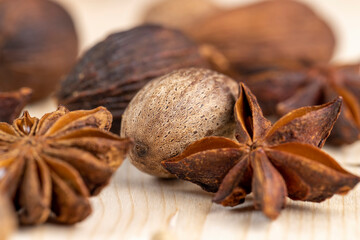 Whole fragrant star-shaped Anise Spices
