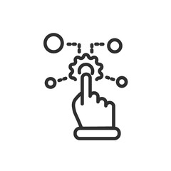 control icon. Thin line control icon from artificial intellegence collection. Outline vector isolated on white background. Editable control symbol can be used web and mobile