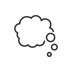 Fototapeta premium thought icon. Thin line thought icon from artificial intellegence collection. Outline vector isolated on white background. Editable thought symbol can be used web and mobile