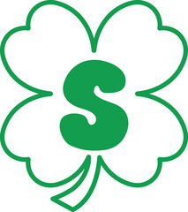 St Patrick Hold Clover Leaf Alphabet S