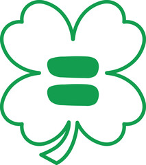 St Patrick Hold Clover Leaf Symbol Equal Sign