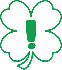 St Patrick Hold Clover Leaf Symbol Exclamation Mark