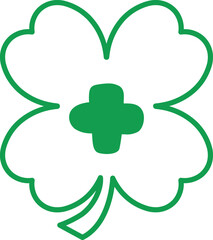 St Patrick Hold Clover Leaf Symbol Plus Sign