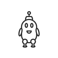 robot icon. Thin line robot icon from artificial intellegence collection. Outline vector isolated on white background. Editable robot symbol can be used web and mobile