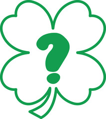 St Patrick Hold Clover Leaf Symbol Question Mark
