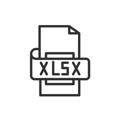 xlsx icon. Thin line xlsx icon from artificial intellegence collection. Outline vector isolated on white background. Editable xlsx symbol can be used web and mobile