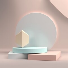 geometric luxury podium product display.Generative AI