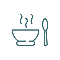 hot soup icon. Thin line hot soup icon from restaurant collection. Outline vector isolated on white background. Editable hot soup symbol can be used web and mobile