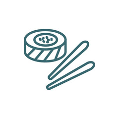 sushi piece icon. Thin line sushi piece icon from restaurant collection. Outline vector isolated on white background. Editable sushi piece symbol can be used web and mobile