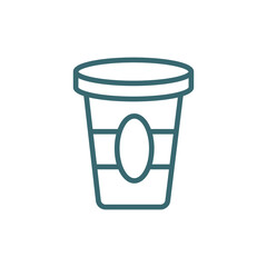 cardboard cup icon. Thin line cardboard cup icon from restaurant collection. Outline vector isolated on white background. Editable cardboard cup symbol can be used web and mobile