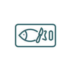 kitchen fish icon. Thin line kitchen fish icon from restaurant collection. Outline vector isolated on white background. Editable kitchen fish symbol can be used web and mobile